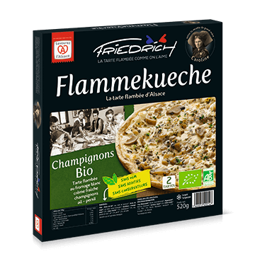 Tarte flambée d'Alsace - Flammekueche - Friedrich - sans OGM - Champignons Bio